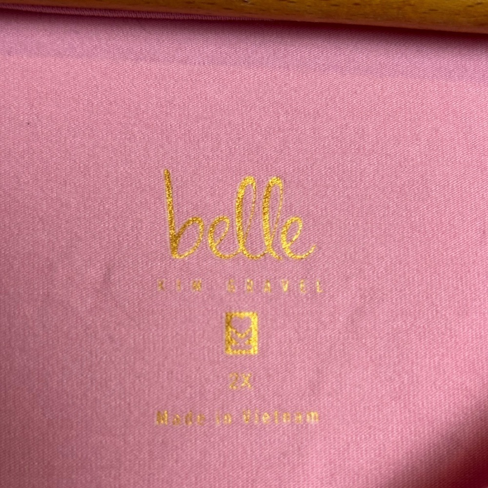 Belle Kim Gravel Top Blouse 2X Egyptian Pima Cotton Pink Lightweight Comfortable - Picture 5 of 11